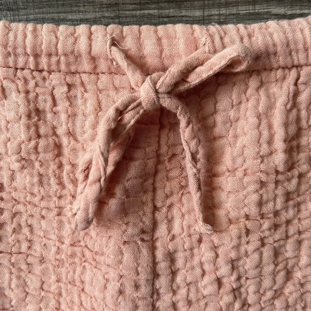 Zara Womens Gauze Shorts Drawstring Waist Casual Summer Loungewear Pink Beach‎ M